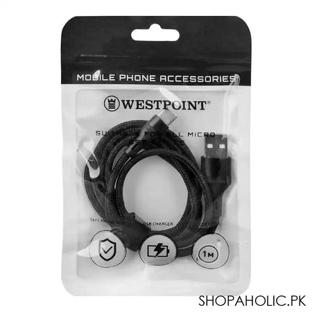 West Point Type C Data Cable, 1m, Black & Grey, WP-331 - Main Image