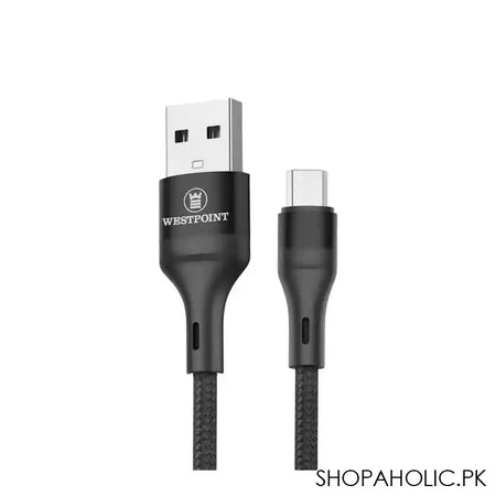 West Point Type C Data Cable, 1m, Black & Grey, WP-331 - Image 4
