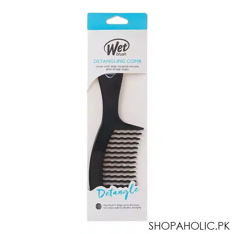 wet brush detangling comb, 0620w bk, black image3