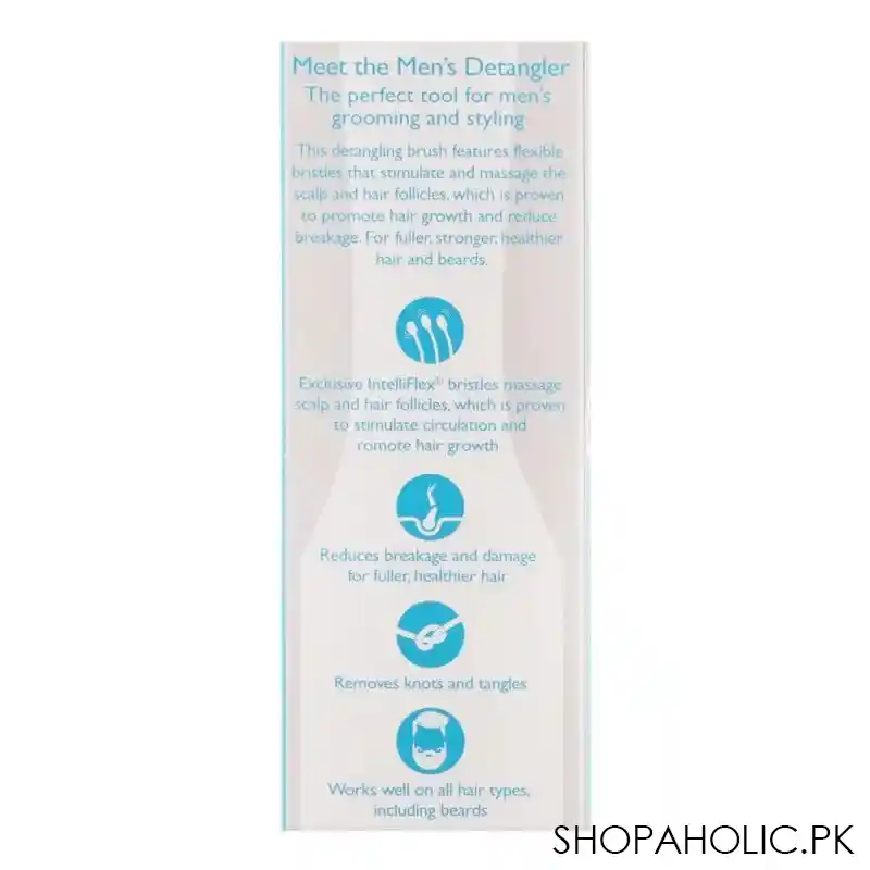 wet brush men's detangler hair brush, black leather, b838wbblack image4