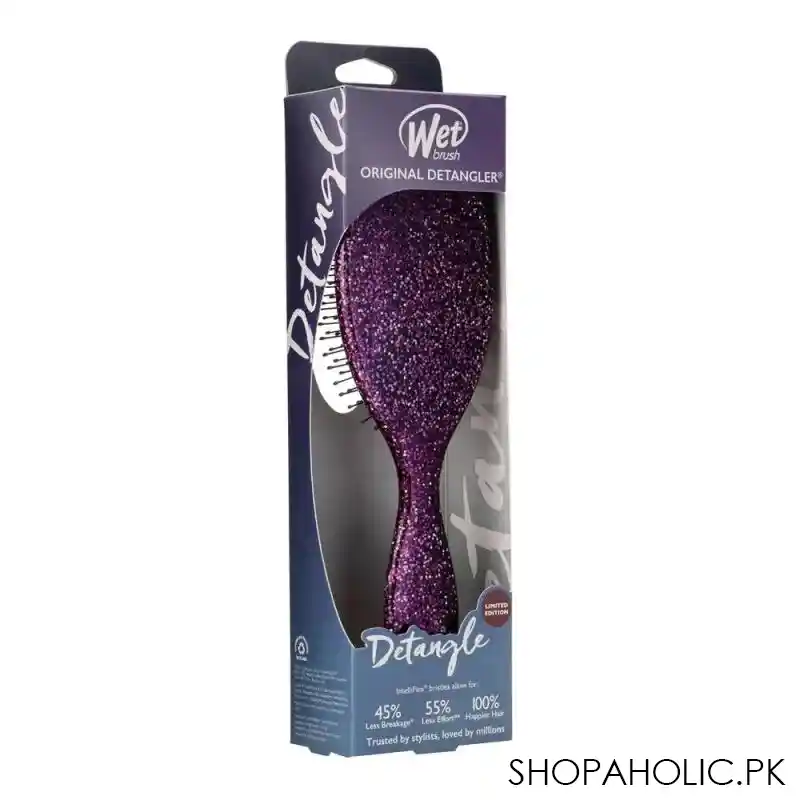 wet brush original detangler hair brush awestruck purple shimmer, bwr830awep image4