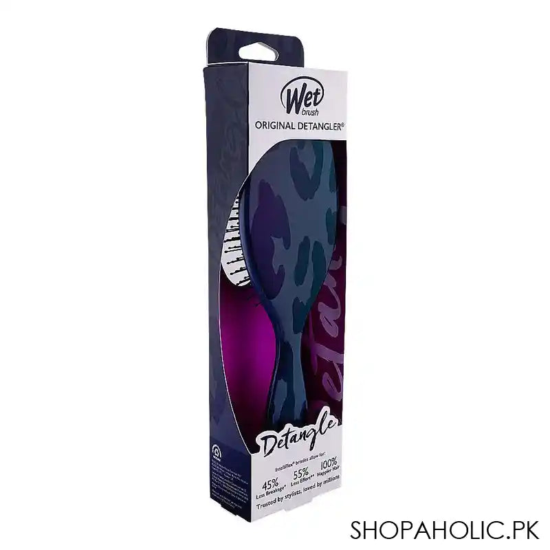 Wet Brush Original Detangler Hair Brush Safari Leopard Dark Grey, BWR830SAFLP - Image 2