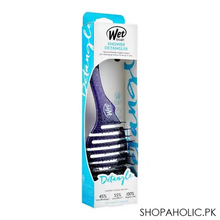 wet brush shower detangler hair brush purple glitter, bwr801purpgl image4