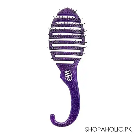 wet brush shower detangler hair brush purple glitter, bwr801purpgl main image