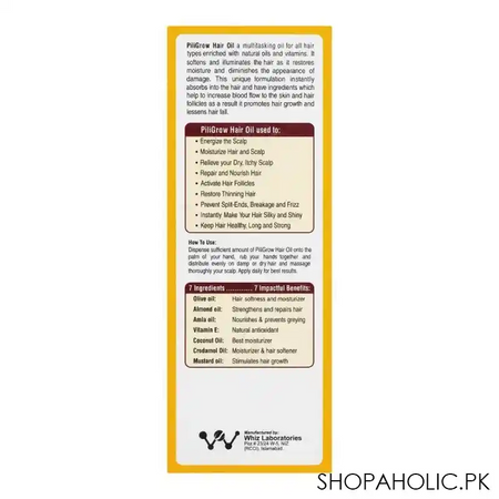 whiz laboratories piligrow topical solution hair oil, 150ml image2