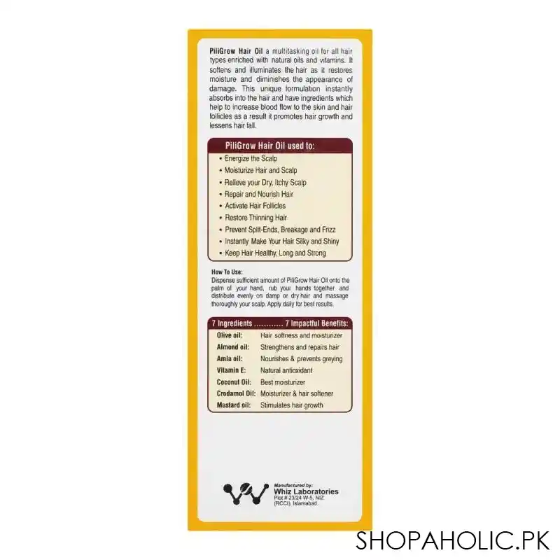 whiz laboratories piligrow topical solution hair oil, 150ml image2