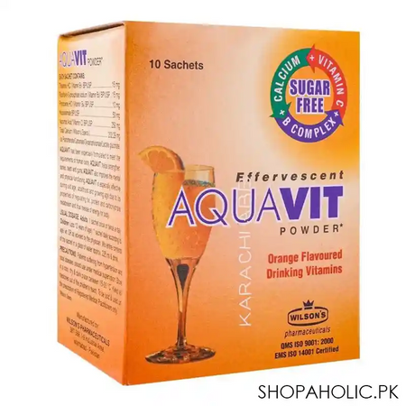 wilson's pharmaceuticals aqua vit orange flavour drinking vitamins, sugar free, 10 pack image2