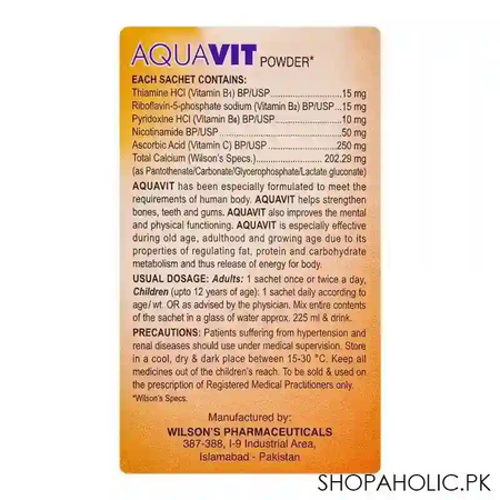 wilson's pharmaceuticals aqua vit orange flavour drinking vitamins, sugar free, 10 pack image4