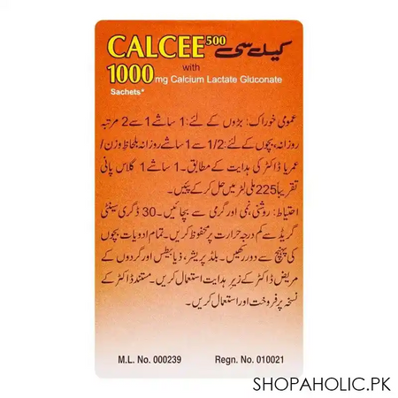 wilson's pharmaceuticals calcee 500/1000mg, orange flavour, 10 pack image3