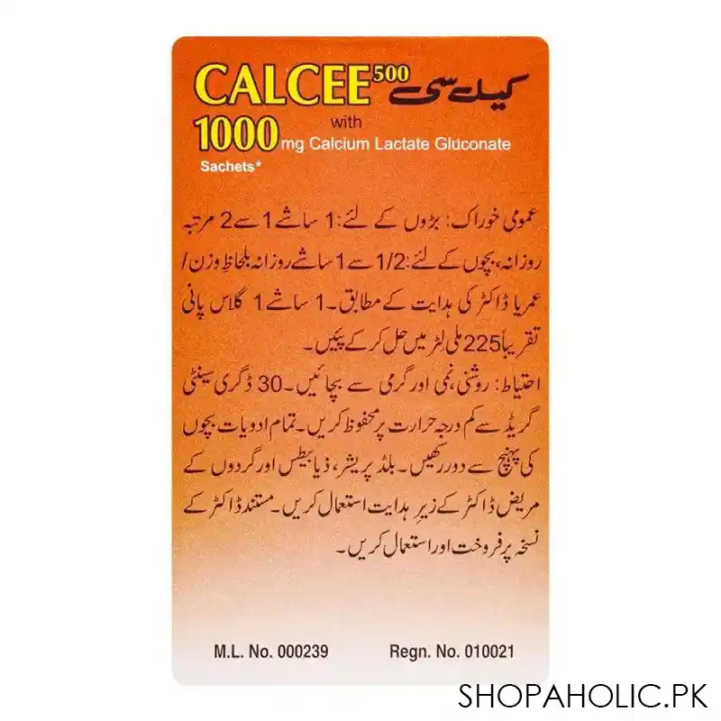 Calcee Buy Wilson's Pharmaceuticals Calcee 500/1000mg, 10-Pack – Shopaholic.pk
