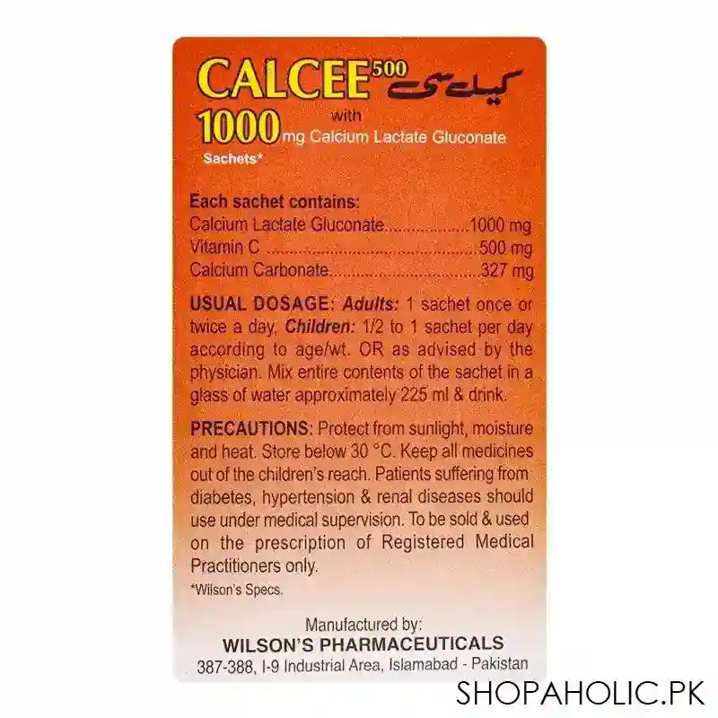 wilson's pharmaceuticals calcee 500/1000mg, orange flavour, 10 pack image4
