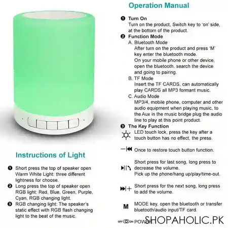 wireless bluetooth speaker with touch lamp image3