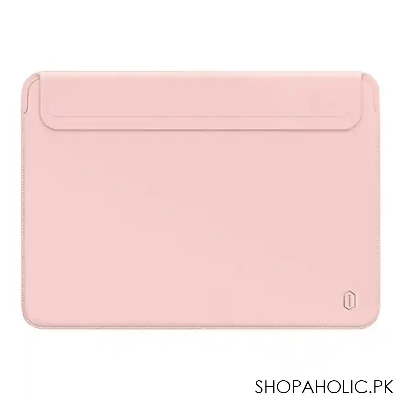 wiwu skin pro ii pu leather sleeve for macbook pro, 13 air pink image2