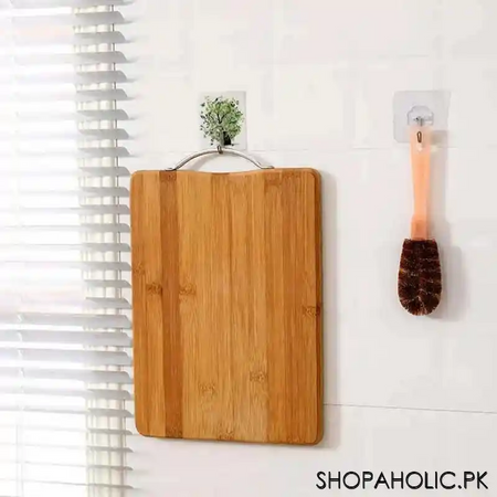 wooden cutting board with stainless steel handle image2