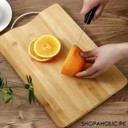 wooden cutting board with stainless steel handle image6
