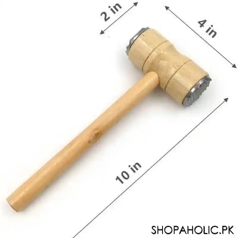 wooden double sided meat tenderizer mallet hammer image2