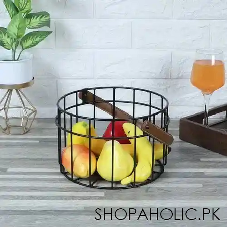 wooden handle iron basket main image