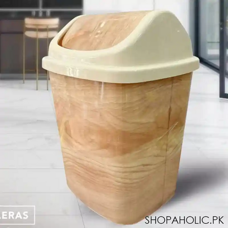 wooden pattern trash bin image3