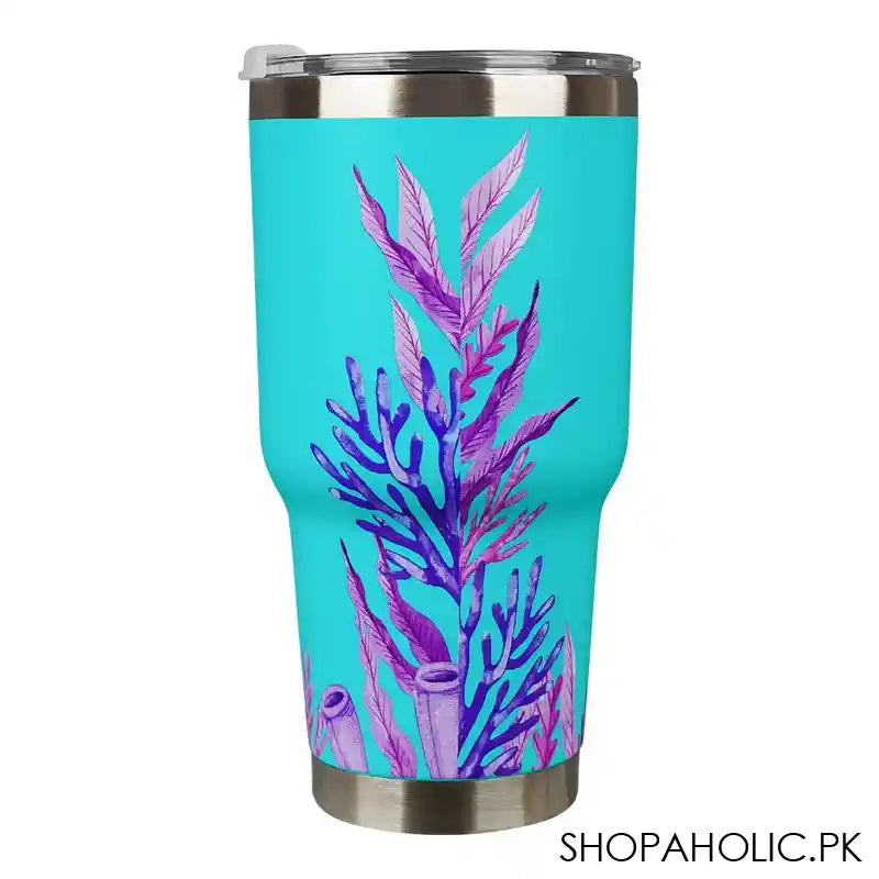 World Oceans Day Stainless Steel Tumbler Water Bottle, Insulated Travel Mug, Blue, 700ml Capacity, GWB-522 - Image 2