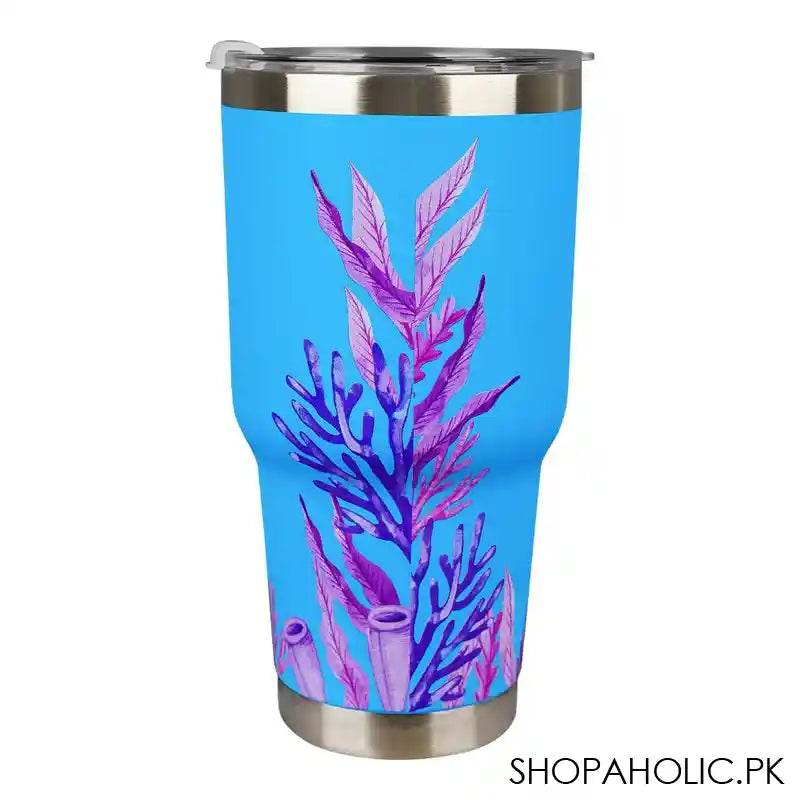 World Oceans Day Stainless Steel Tumbler Water Bottle, Insulated Travel Mug, Sea Green, 700ml Capacity, GWB-522 - Image 2