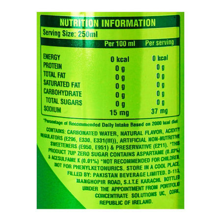 7UP Zero Sugar Can (Local) 250ml - Image 4