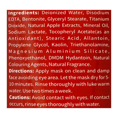 Vibrant Beauty Brightening Apple Clarifying Mud Face Mask, For All Skin Types, 200ml - Image 3