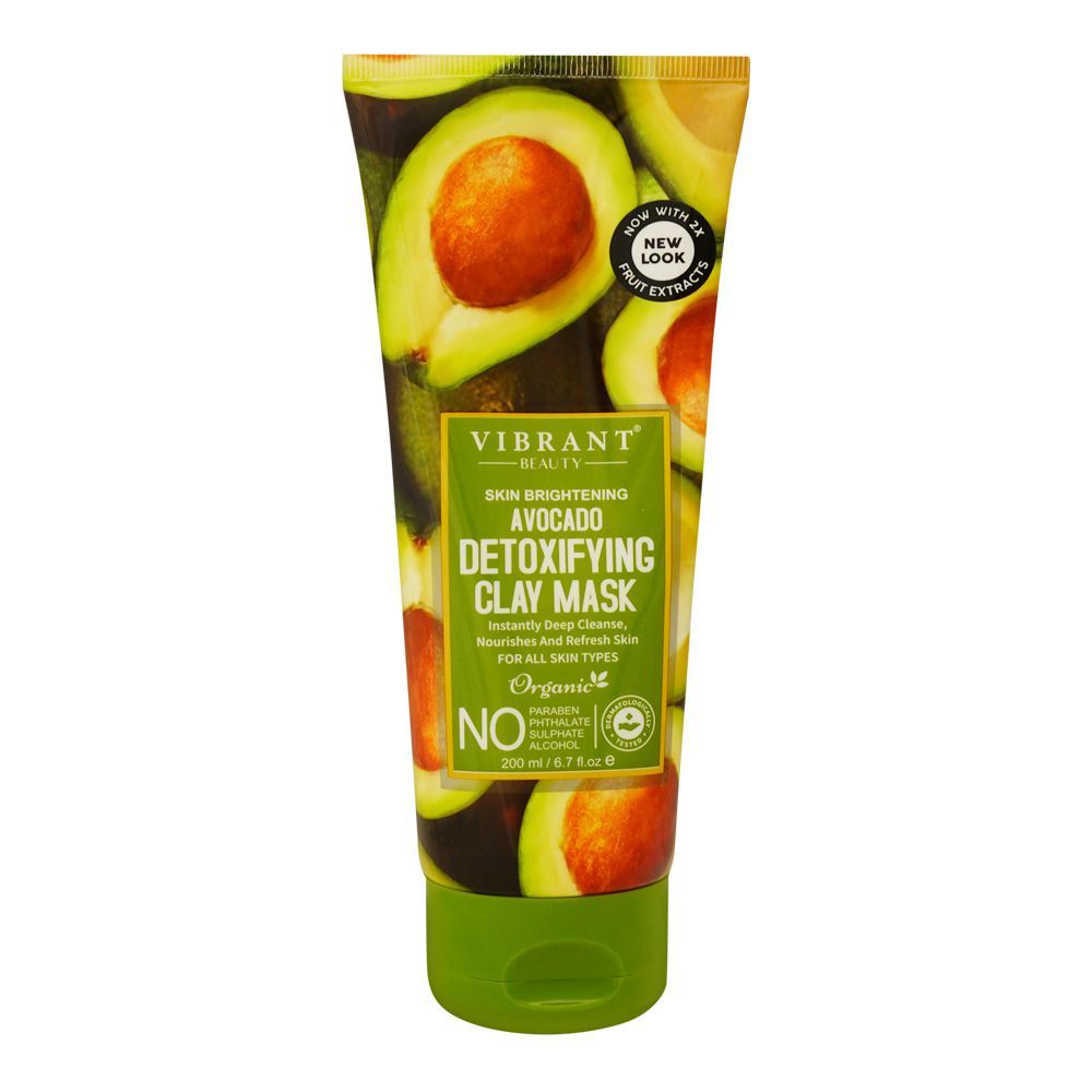 Vibrant Beauty Skin Brightening Avacado Detoxifing Clay Mask, For All Skin Types, 200ml - Main Image