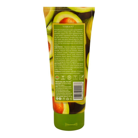 Vibrant Beauty Skin Brightening Avacado Detoxifing Clay Mask, For All Skin Types, 200ml - Image 2