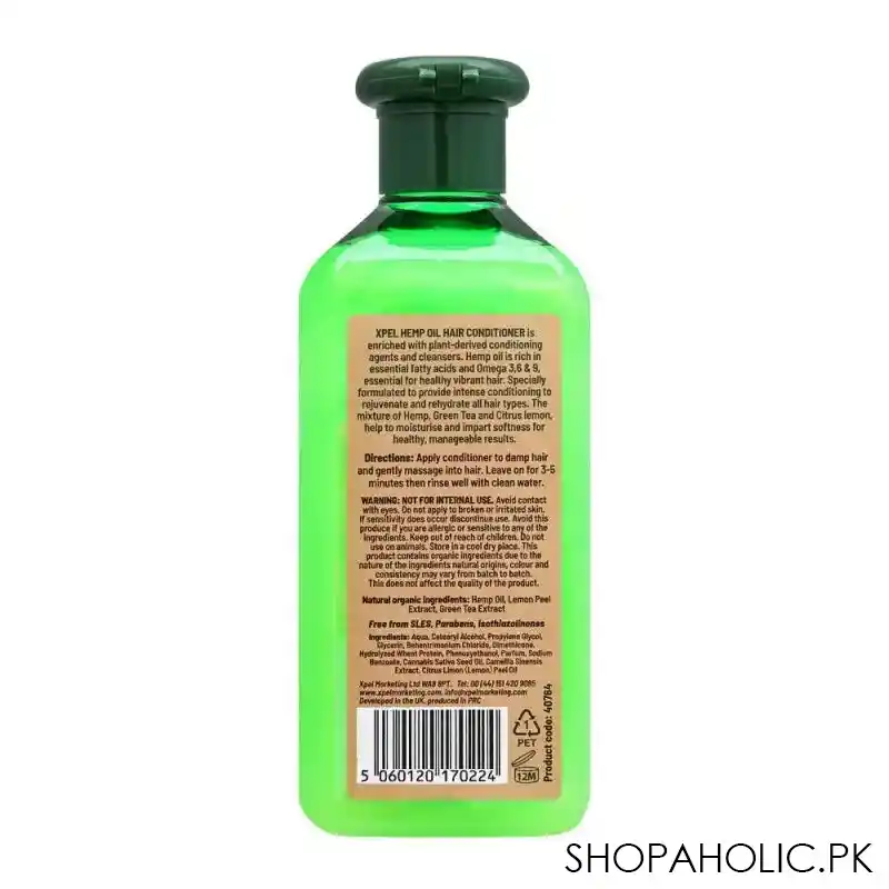 xhc hemp sleek & shiny hair conditioner, paraben free, 400ml image2