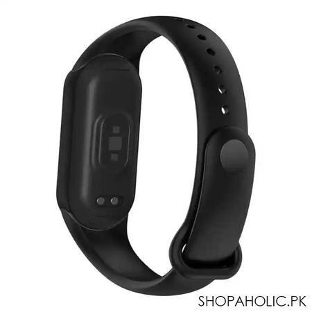 xiaomi men's smart band 8, black metal case with black silicone strap, m2239b1 image2