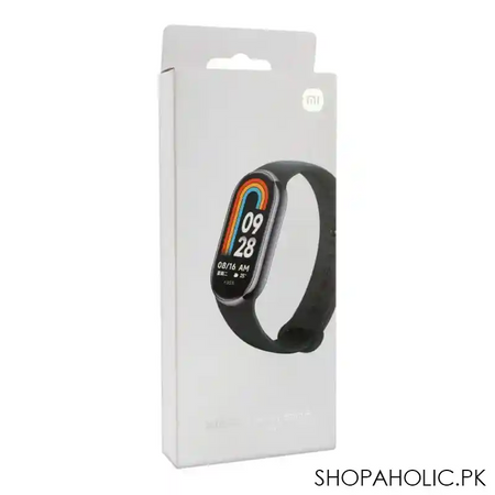 xiaomi men's smart band 8, black metal case with black silicone strap, m2239b1 image4