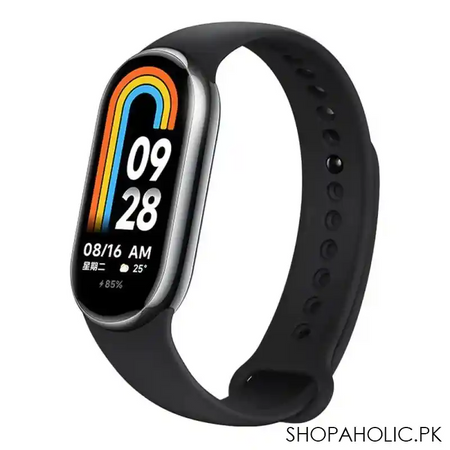 xiaomi men's smart band 8, black metal case with black silicone strap, m2239b1 main image