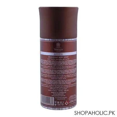 yardley arthur deodorant body spray for men, 150ml image2