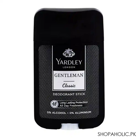 yardley gentleman classic deodorant stick, 0% alcohol, 50ml main image