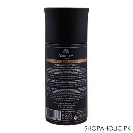 yardley gentleman elite deodorant body spray, 150ml image2