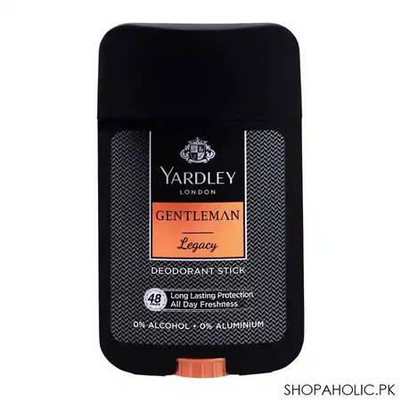 yardley gentleman legacy deodorant stick, 0% alcohol, 50ml main image