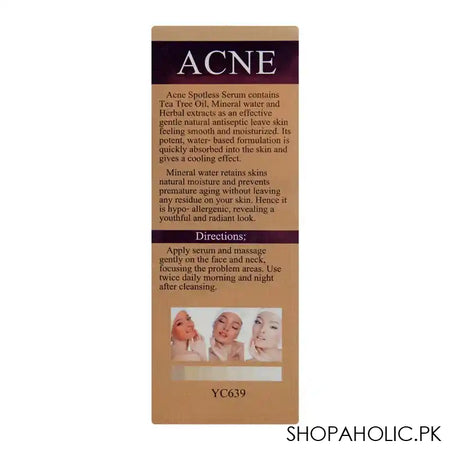 YC Acne Spotless Effect Intense Repair Serum, With Tea Tree Oil, 30ml - Image 2