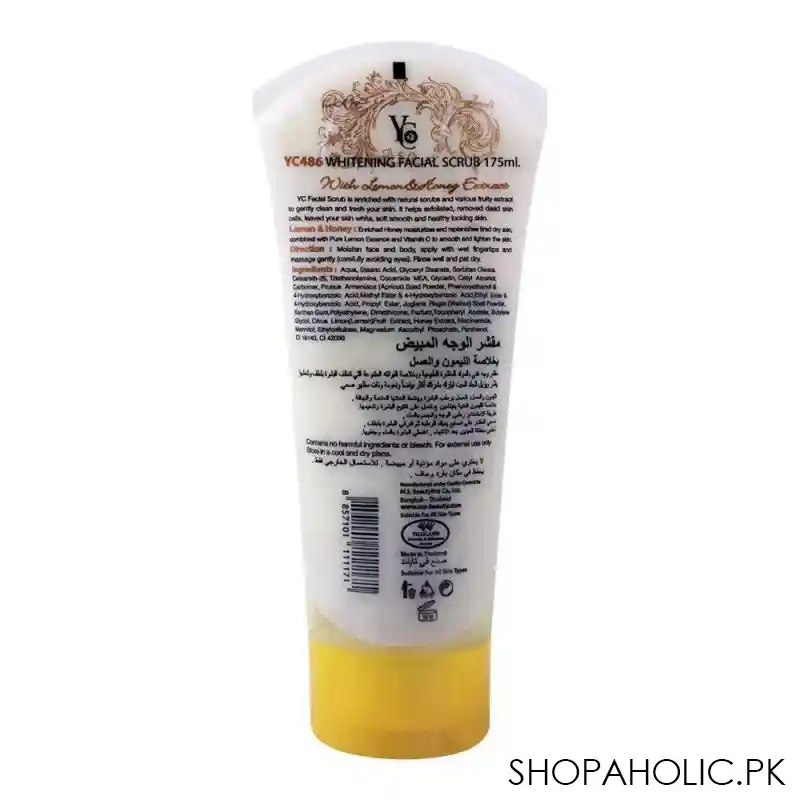 yc whitening facial scurb, lemon & honey extract, 175ml image2