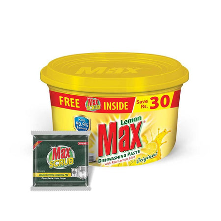 Max Lemon Dishwashing Paste Original, Yellow, With Real Lemon Juice, Tough On Grease, Soft On Hands, With Glycerin, 750g - Main Image