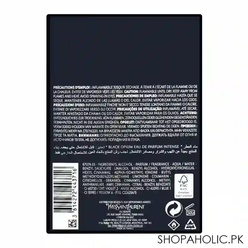 ysl black opium intense eau de parfum, fragrance for women, 90ml image4