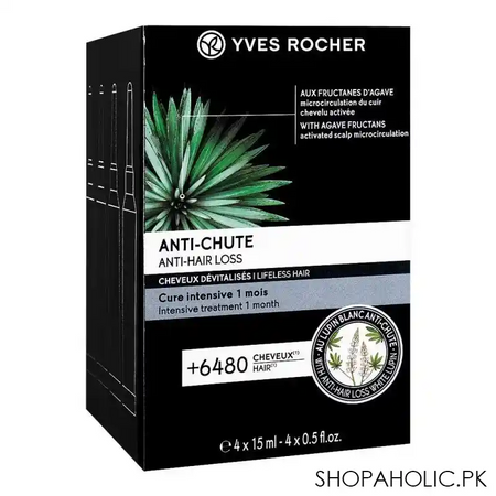 yves rocher anti hair loss lifeless hair intensive treatment, 4 x 15ml main image
