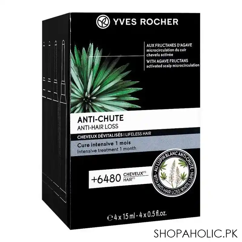 yves rocher anti hair loss lifeless hair intensive treatment, 4 x 15ml main image