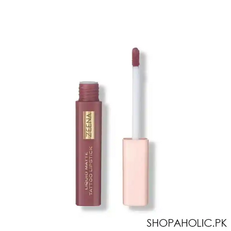 zeena liquid matte tattoo lipstick, 040, cocoa image2