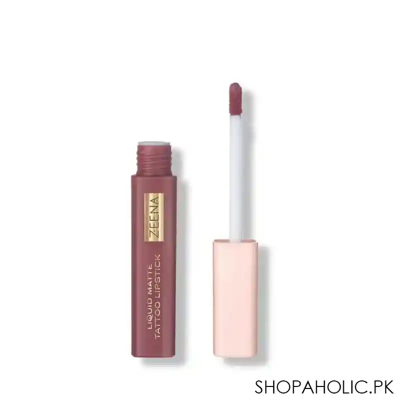 zeena liquid matte tattoo lipstick, 040, cocoa image2