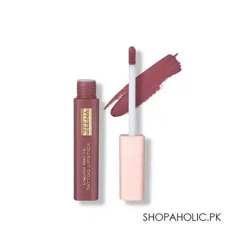 zeena liquid matte tattoo lipstick, 040, cocoa main image