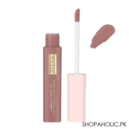 Zeena Liquid Matte Tattoo Lipstick, 050 Caramel Crush, 5ml - Main Image