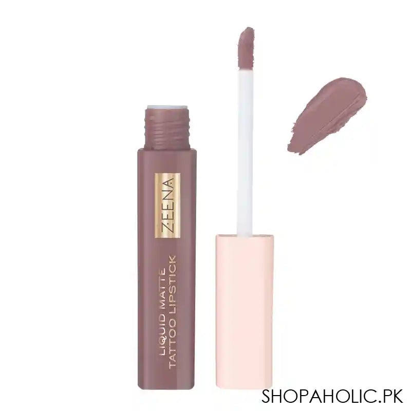 Zeena Liquid Matte Tattoo Lipstick, 060 Touch Of Taupe, 5ml - Image 2