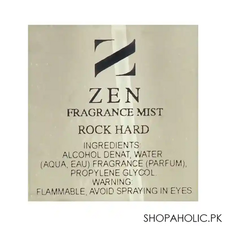 zen fragrance mist for men rock hard, 250ml image3