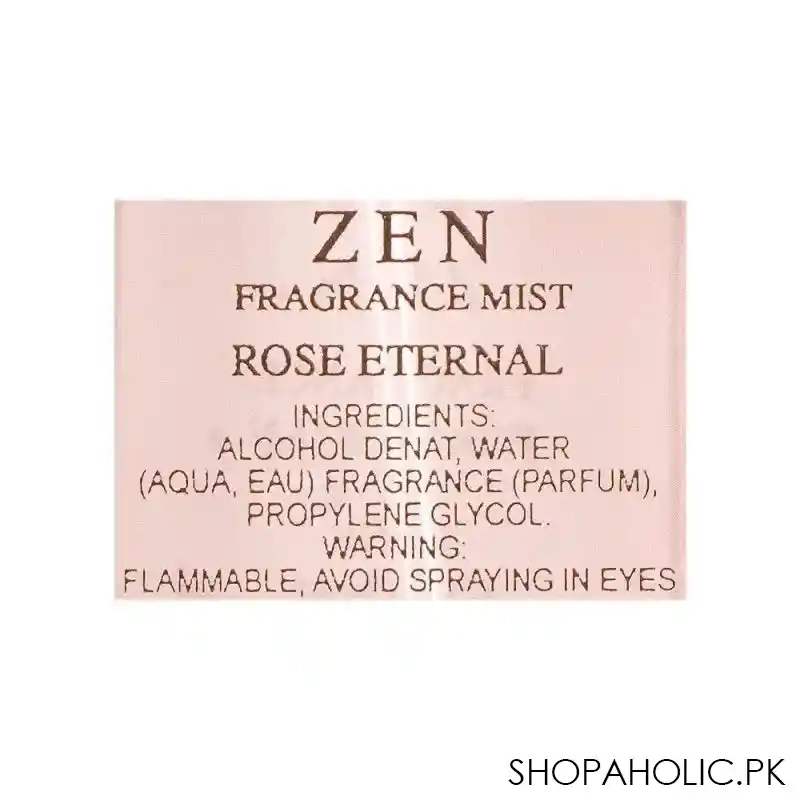 zen rose eternal woman fragrance mist, 250ml image3