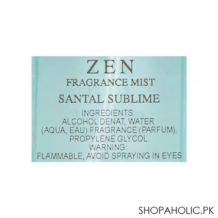 zen santal sublime woman fragrance mist, 250ml image3